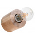 Surface Mounted Round Wall Lamp Natural Wood E27-1
