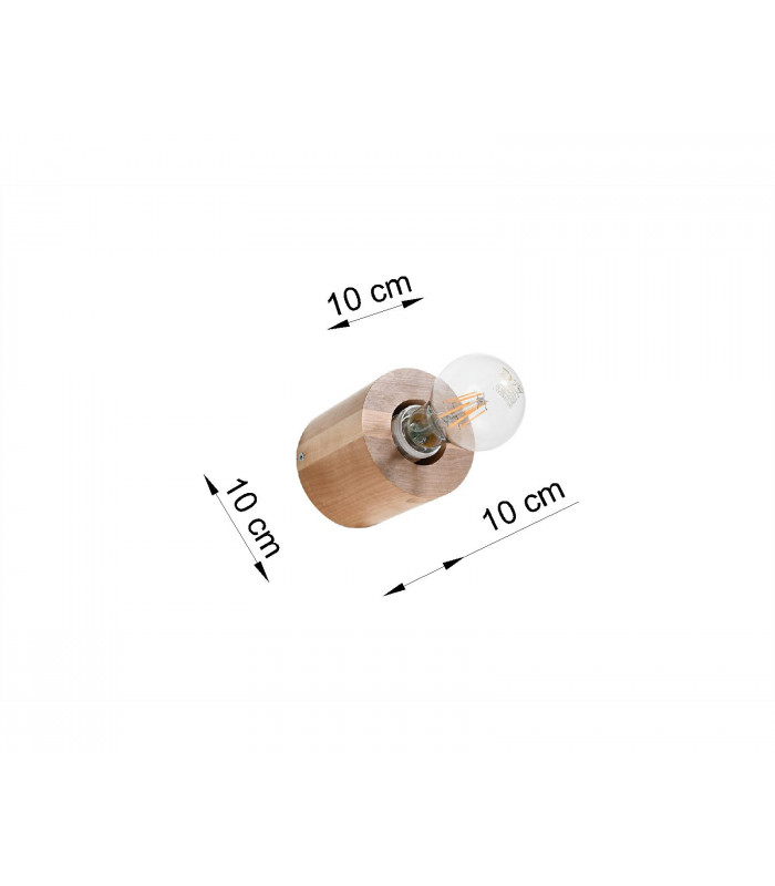 Surface Mounted Round Wall Lamp Natural Wood E27-4Surface Mounted Round Wall Lamp Natural Wood E27-5