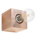 Surface Mounted Square Wall Lamp Natural Wood E27-1
