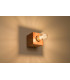 Surface Mounted Square Wall Lamp Natural Wood E27-3