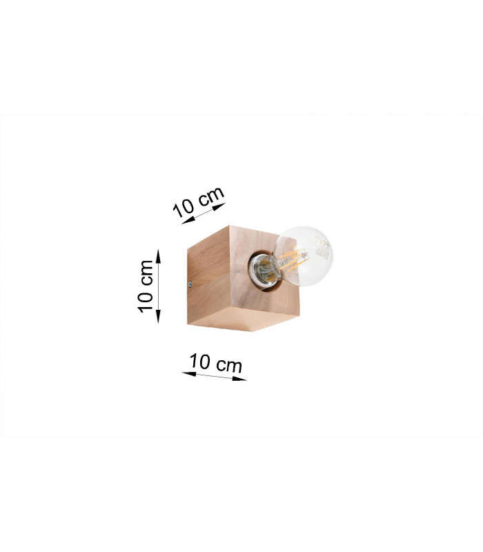 Surface Mounted Square Wall Lamp Natural Wood E27-4Surface Mounted Square Wall Lamp Natural Wood E27-5