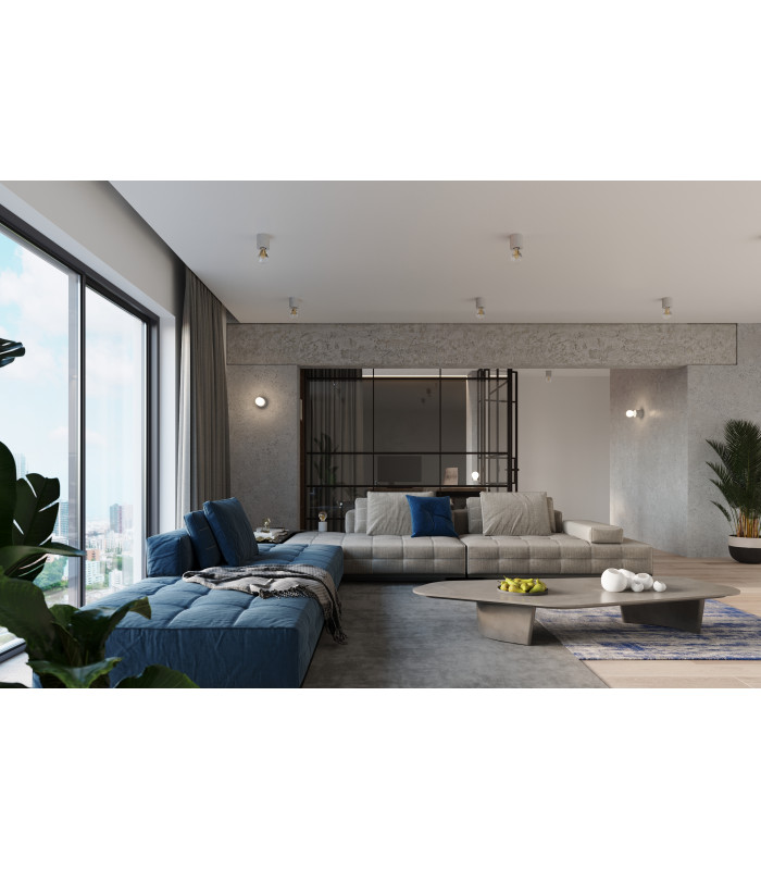 Surface Mounted Round Wall Lamp Grey E27-7