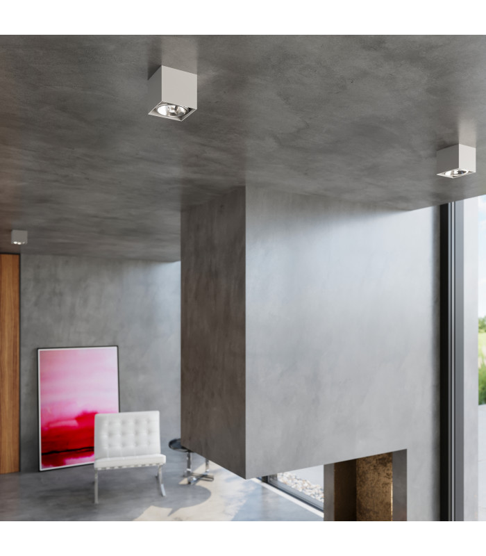 Surface Mounted Downlights Square Flush Light Grey GU10