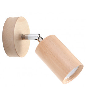 Single Spotlight Wall Lamp Natural Wood GU10-1