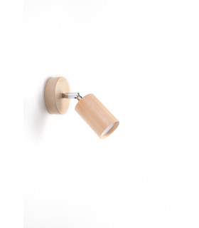 Single Spotlight Wall Lamp Natural Wood GU10-2