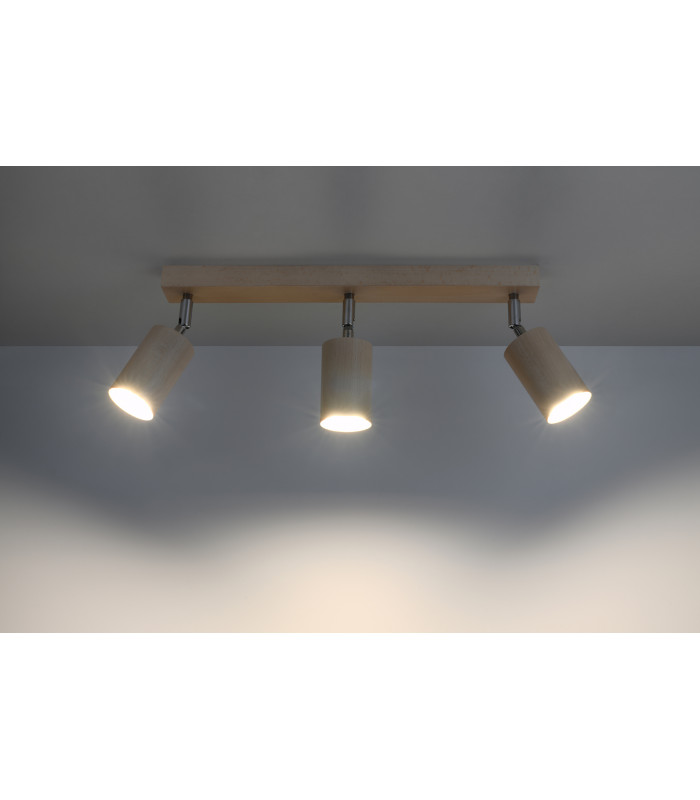 Spotlight Bars Flush Light Natural Wood GU10-3