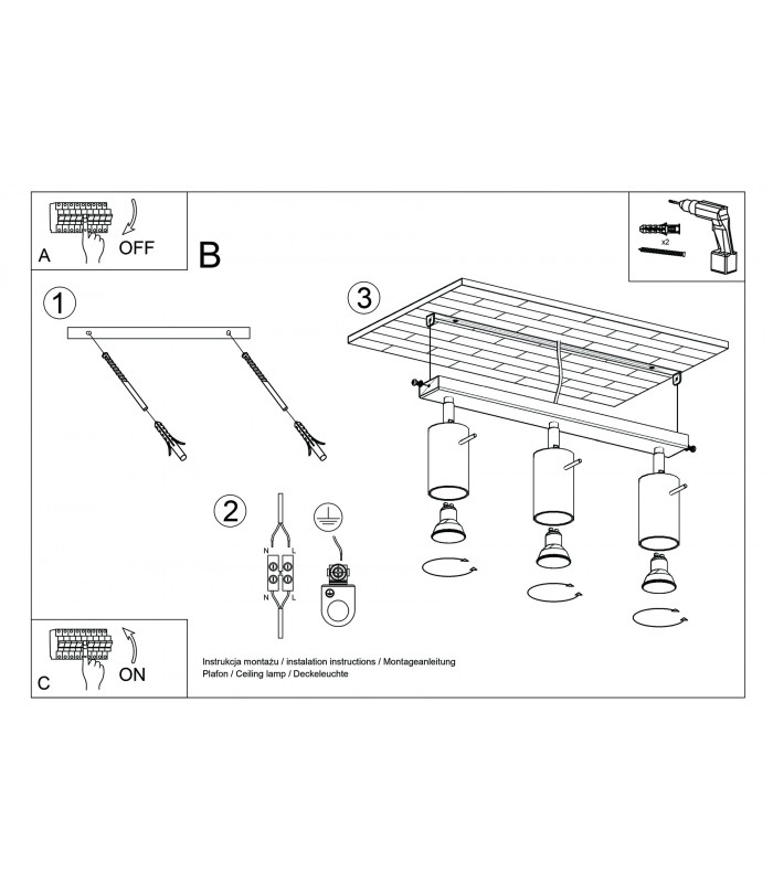 Spotlight Bars Flush Light Natural Wood GU10-5