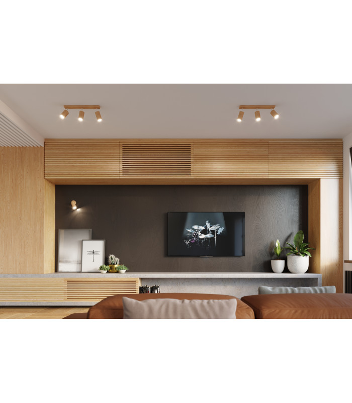 Spotlight Bars Flush Light Natural Wood GU10-7