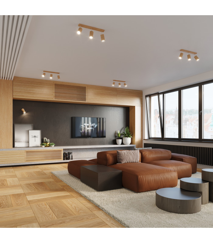 Spotlight Bars Flush Light Natural Wood GU10-8