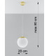 Globe Pendant Light White Gold E27-4