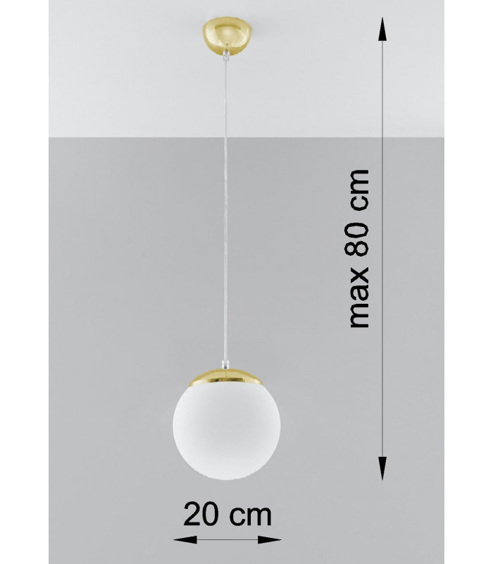 Globe Pendant Light White Gold E27-4