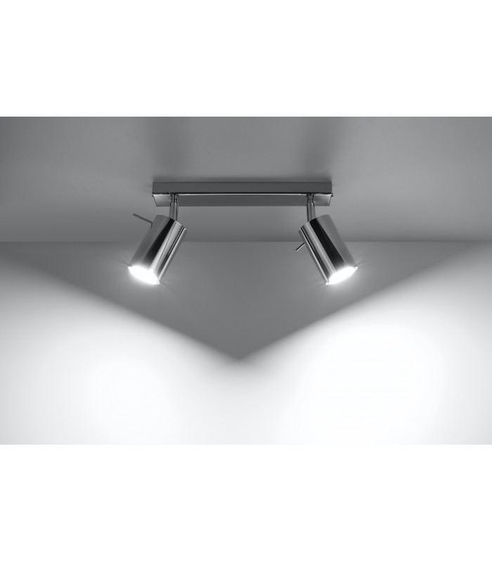 Twin Spotlight Flush Light Chrome GU10-3