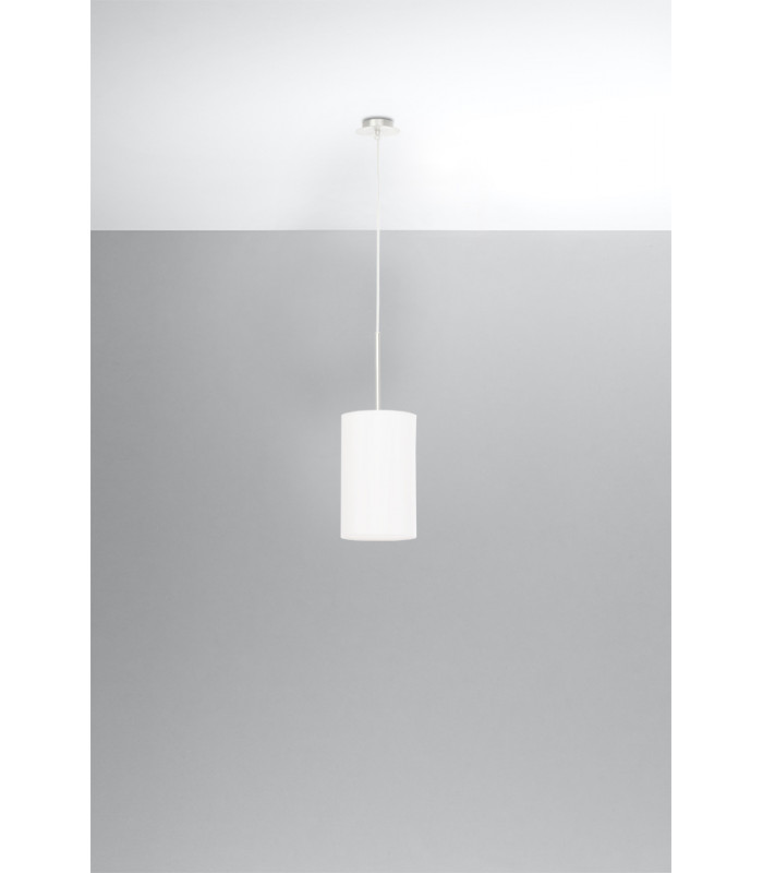 Slim Pendant Cylindrical Light White 15cm E27-2