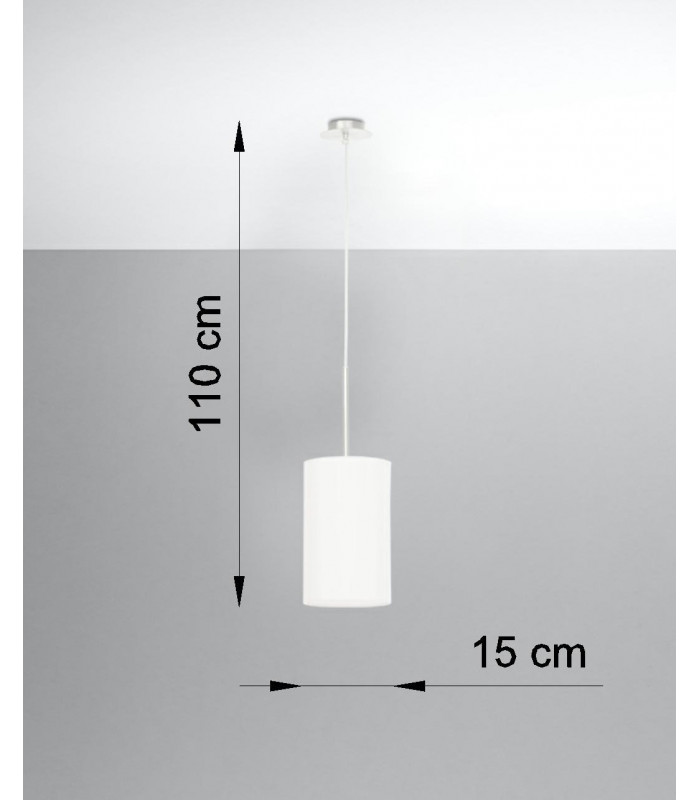 Slim Pendant Cylindrical Light White 15cm E27-4