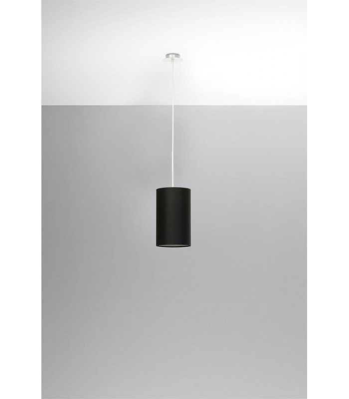 Slim Pendant Cylindrical Light Black 15cm E27-2