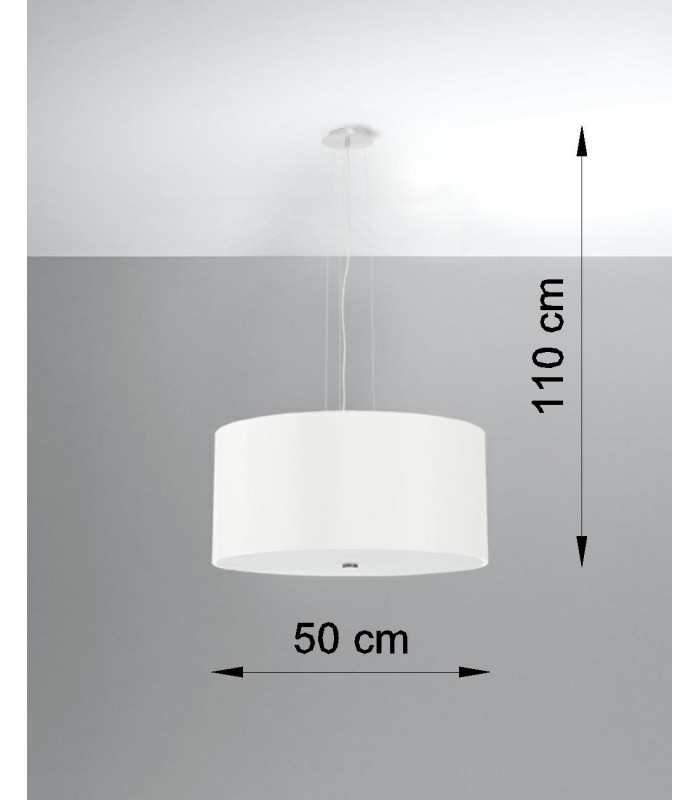 Cylindrical Pendant Light White 50cm E27-4