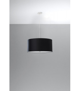 Cylindrical Pendant Light Black 50cm E27-2