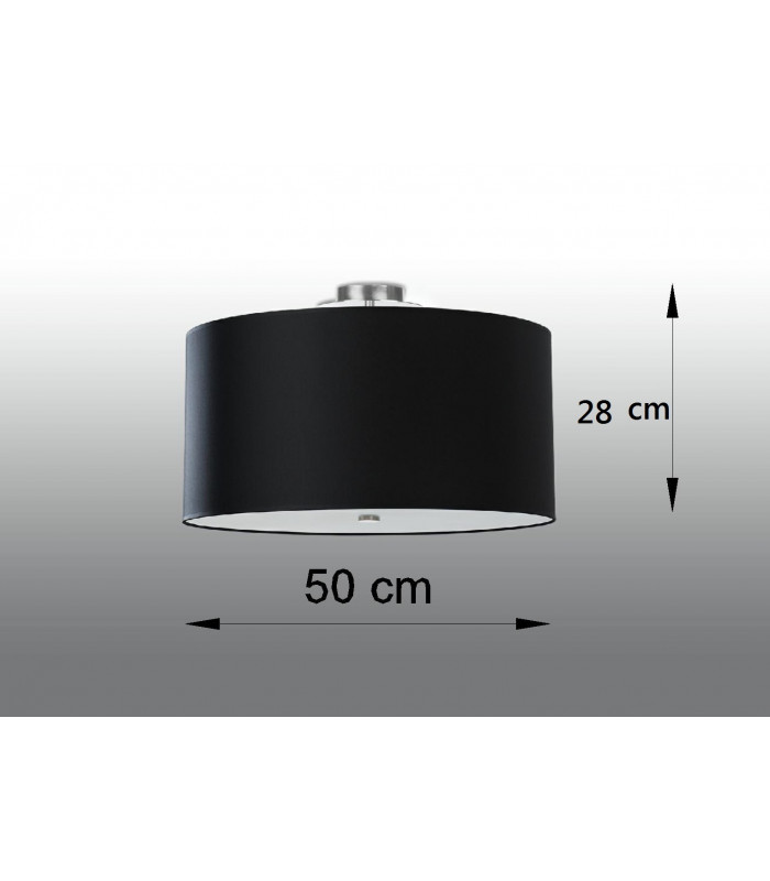 Cylindrical Flush Light Black 50cm E27-4