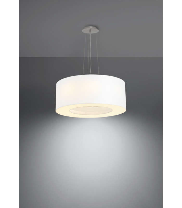 Cylindrical Pendant Light White 50cm E27-3