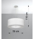 Cylindrical Pendant Light White 50cm E27-4