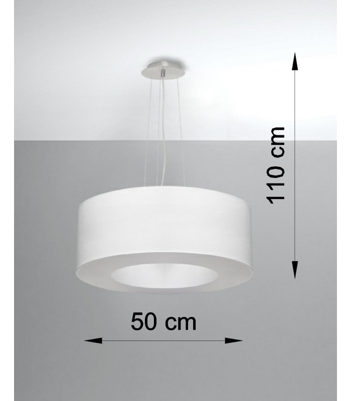 Cylindrical Pendant Light White 50cm E27-4