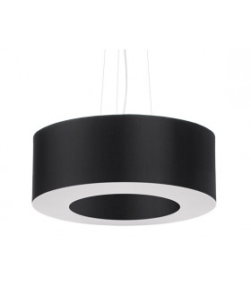 Cylindrical Pendant Light Black 50cm E27-1