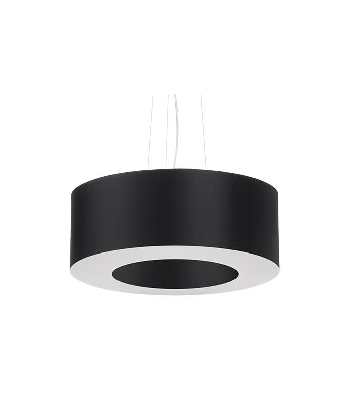 Cylindrical Pendant Light Black 50cm E27-1