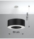 Cylindrical Pendant Light Black 50cm E27-4
