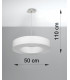 Cylindrical Pendant Light White 50cm E27-4