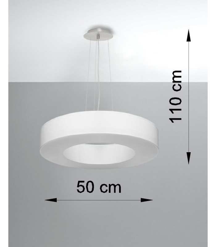 Cylindrical Pendant Light White 50cm E27-4