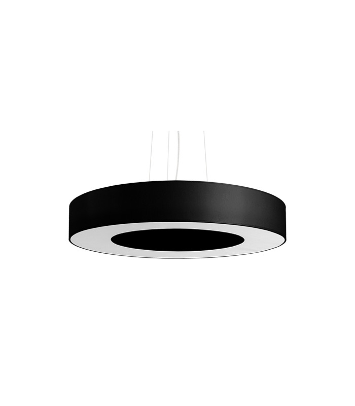 Cylindrical Pendant Light Black 50cm E27-1