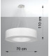 Cylindrical Pendant Light White 70cm E27-4