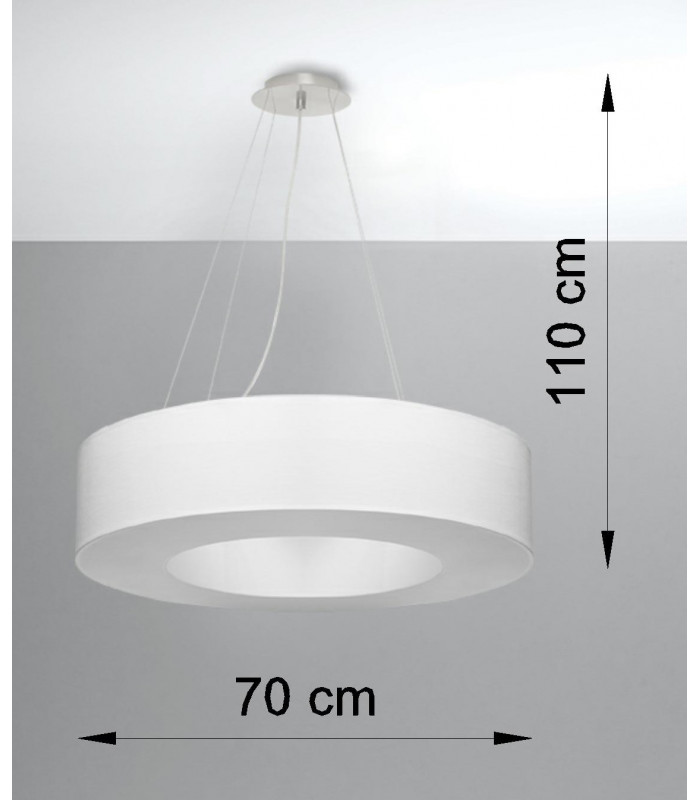 Cylindrical Pendant Light White 70cm E27-4