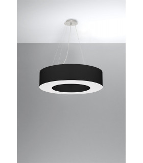 Cylindrical Pendant Light Black 70cm E27-2