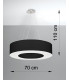 Cylindrical Pendant Light Black 70cm E27-4