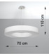 Cylindrical Pendant Light White 70cm E27-4