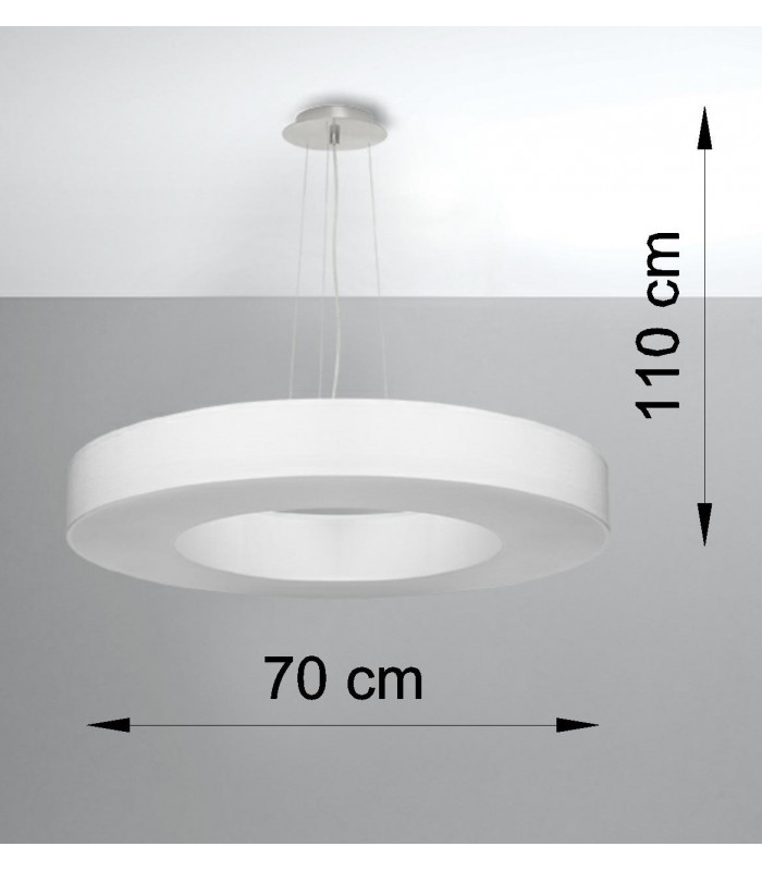 Cylindrical Pendant Light White 70cm E27-4