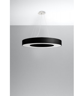 Cylindrical Pendant Light Black 70cm E27-2