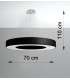 Cylindrical Pendant Light Black 70cm E27-4