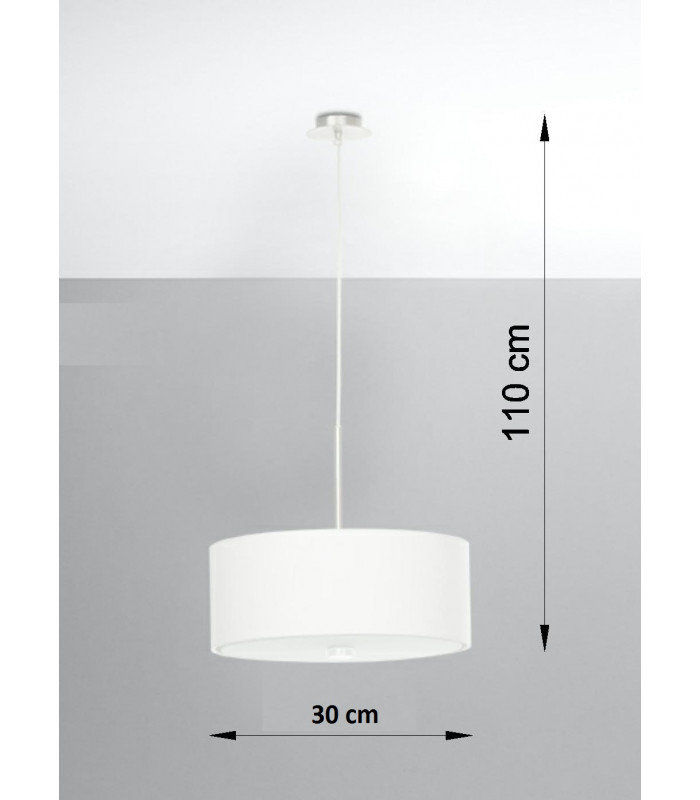 Cylindrical Pendant Light White 30cm E27-4