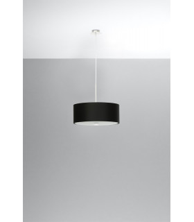 Cylindrical Pendant Light Black 30cm E27-2
