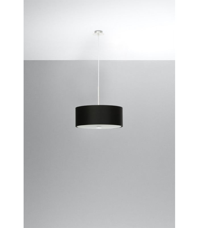 Cylindrical Pendant Light Black 30cm E27-2