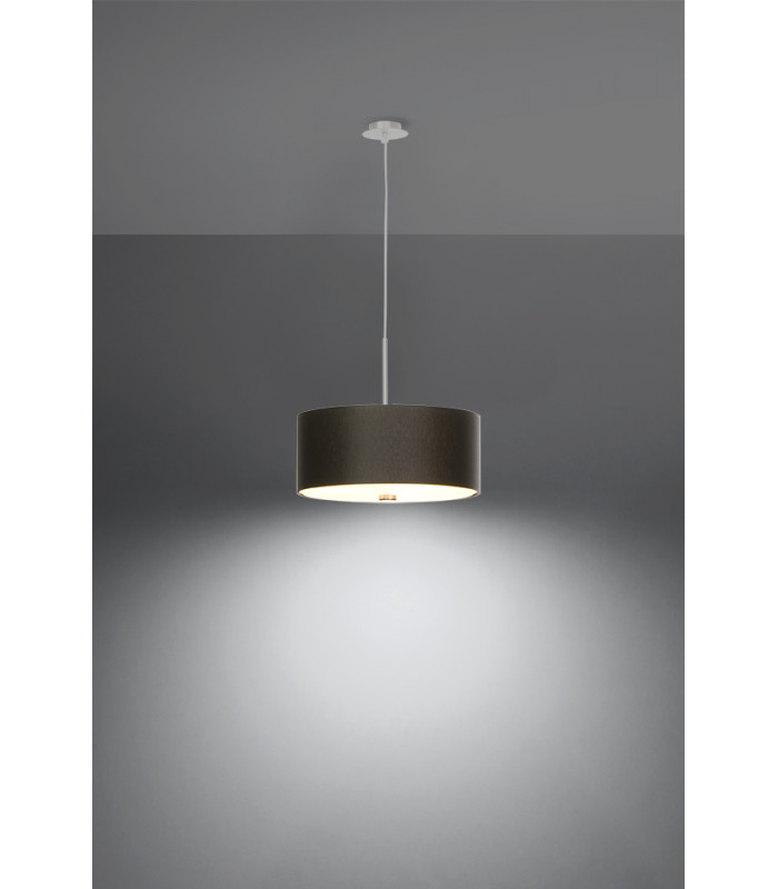 Cylindrical Pendant Light Black 30cm E27-3