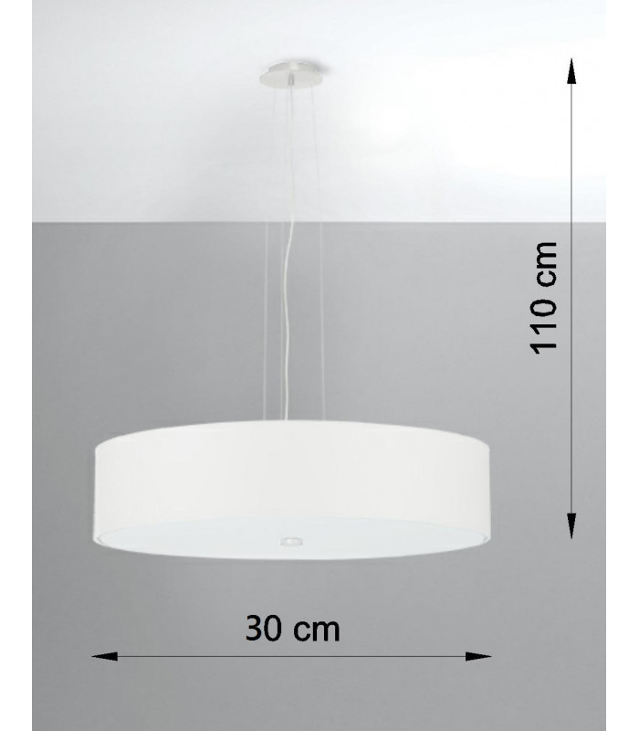 Cylindrical Pendant Light White 50cm E27-4