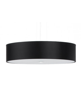 Cylindrical Pendant Light Black 50cm E27-1