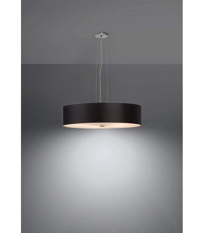Cylindrical Pendant Light Black 50cm E27-3