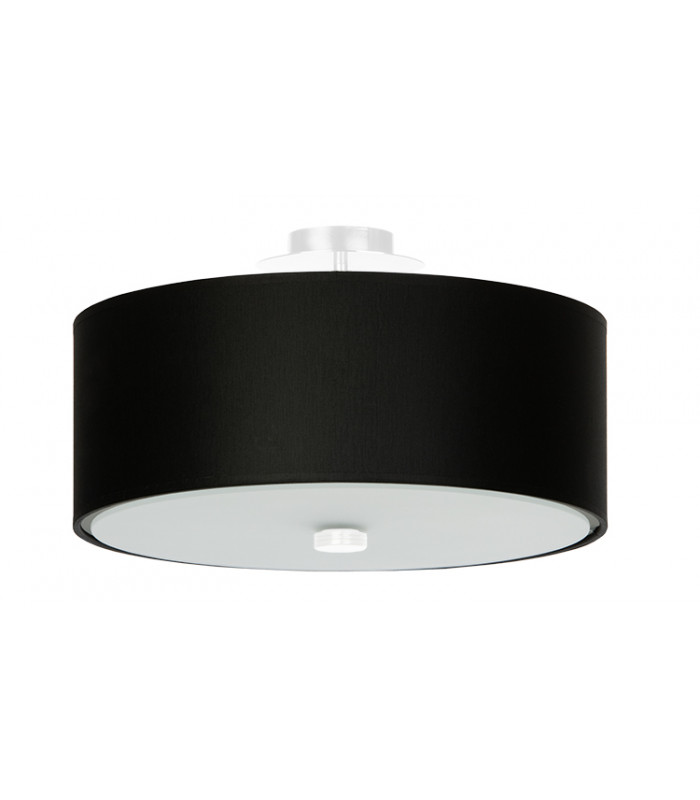 Cylindrical Flush Light Black 30cm E27-1