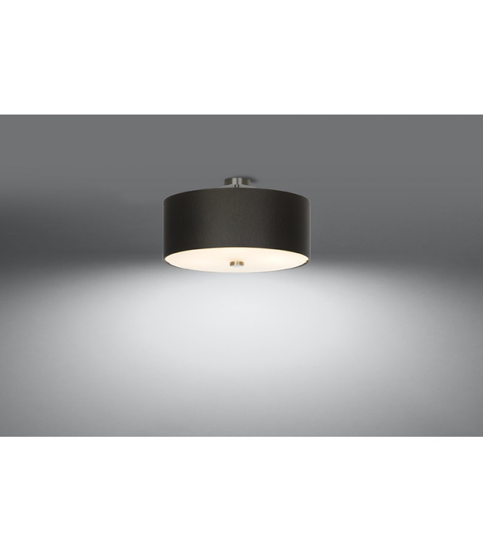 Cylindrical Flush Light Black 30cm E27-3