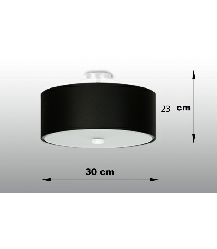 Cylindrical Flush Light Black 30cm E27-4