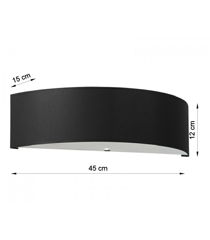 Flush Wall Lights Semi Circle Black 2x E27-4